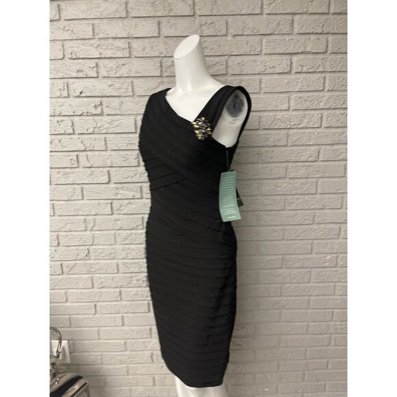 Scarlett Nite Sleeveless Black Sheath Dress Size 8 NWT - Picture 3 of 11
